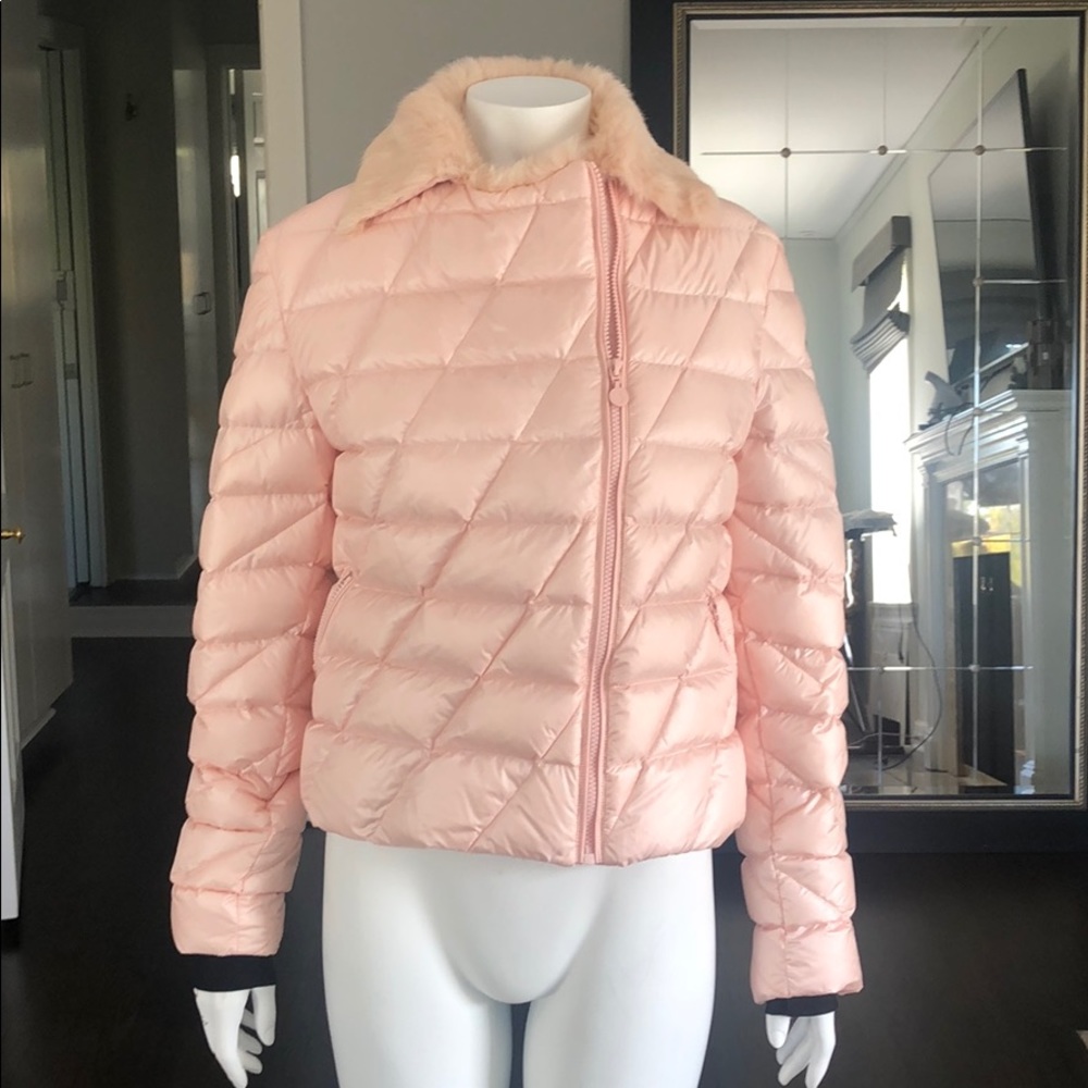 NWOT Snowman New York Down Jacket with Fur Trim
